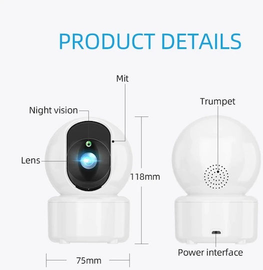 Jortan Jortan IP Surveillance Camera Wi-Fi Full HD 1080p with Lens 3.6mm