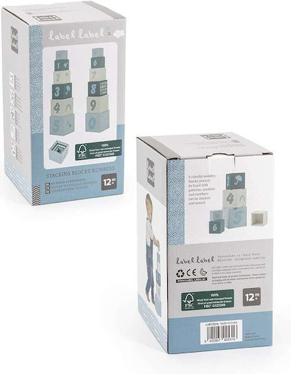 Label Label Παιχνίδι Στοίβαξης Stacking Blocks από Ξύλο για 12+ Μηνών