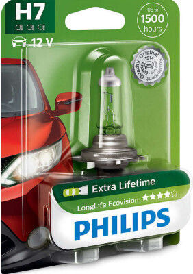 Philips Λάμπα Αυτοκινήτου & Μοτοσυκλέτας LongLife Ecovision H7 Αλογόνου 12V 55W 1τμχ