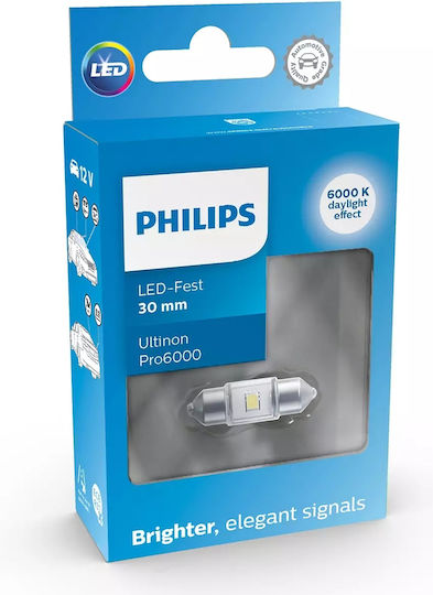 Philips Lampen Auto Ultinon C5W LED 6000K Kaltes Weiß 12V 0.6W 1Stück