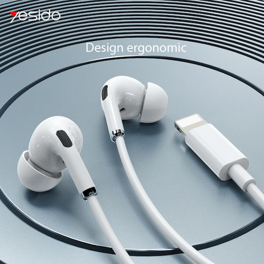 Yesido YH-36 În ureche Handsfree cu două căști cu mufă Lightning Alb
