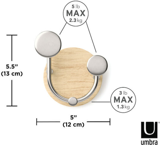 Umbra Wall Hanger Melody Metal 3 Hooks Beige