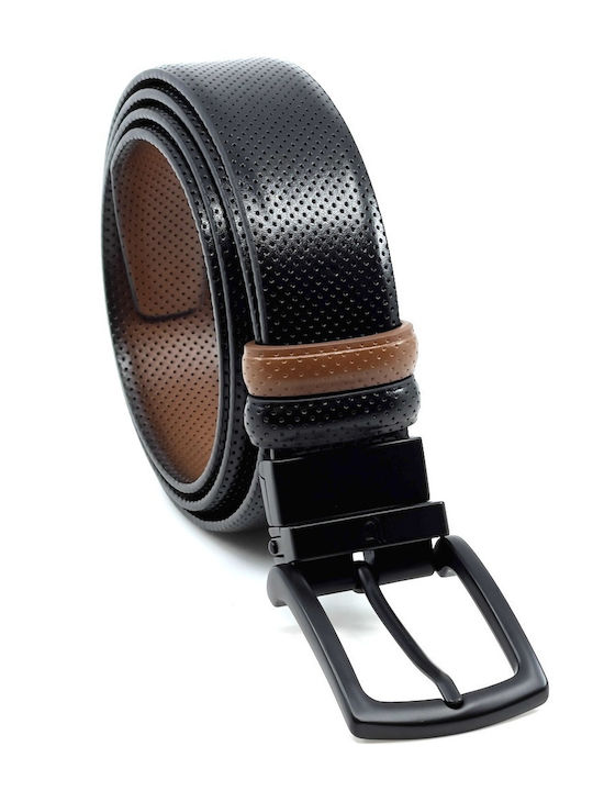 Men's Belt Leather Double Sided Black / Tan
