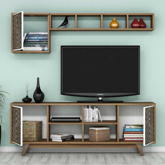 Unitate TV pentru sufragerie Walnut / White L160xA35xÎ56.2buc