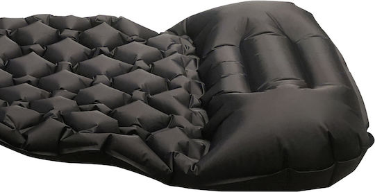 Gonflabil Single Substrat Camping 190x60cm Grosime 6cm în culoarea Negru