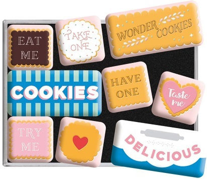 Nostalgic Art Комплект Home & Country Wonder Cookies, Правоъгълена Магнитни сетове Метални 7x10бр 9pcs