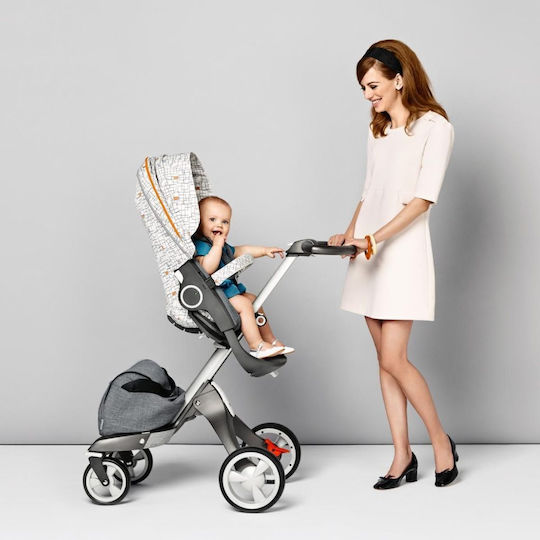 Stokke Stoff Kinderwagen Weiß Style Kit Grid