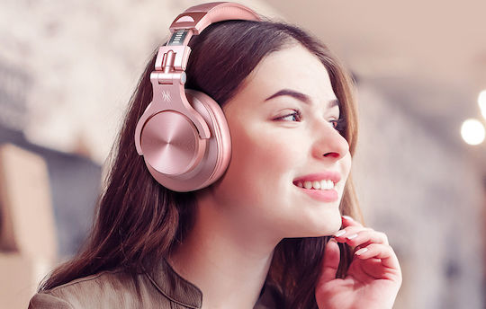 OneOdio Fusion A70 Ασύρματα / Ενσύρματα Over Ear Ακουστικά με 72 ώρες Λειτουργίας Ροζ