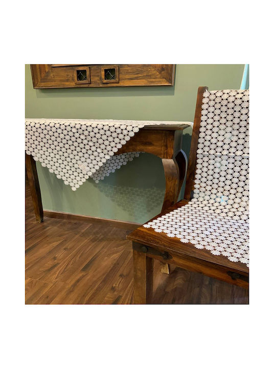 Liolios Home Ράνερ Λινό με Δαντέλα FQ43921 Silver 40x160εκ.