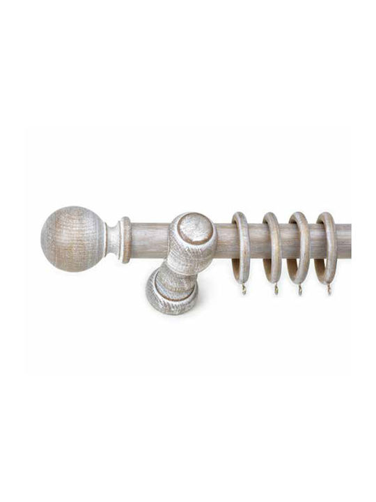 Anartisi Wooden Curtain Pole Clasico Single Φ35mm 160cm Sbianco