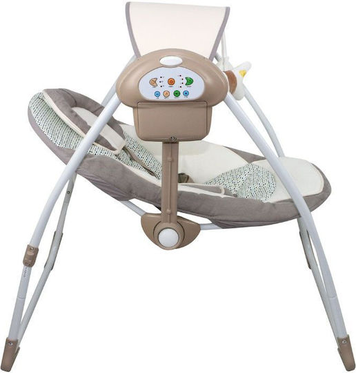 FreeOn Ηλεκτρικό Relax Μωρού Κούνια Swing Relax με Μουσική Γκρι για Παιδί έως 9kg