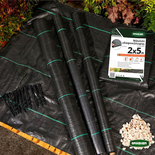 Grasher 103632 Ground Cover Fabric 95gr/m² 2x5m Black