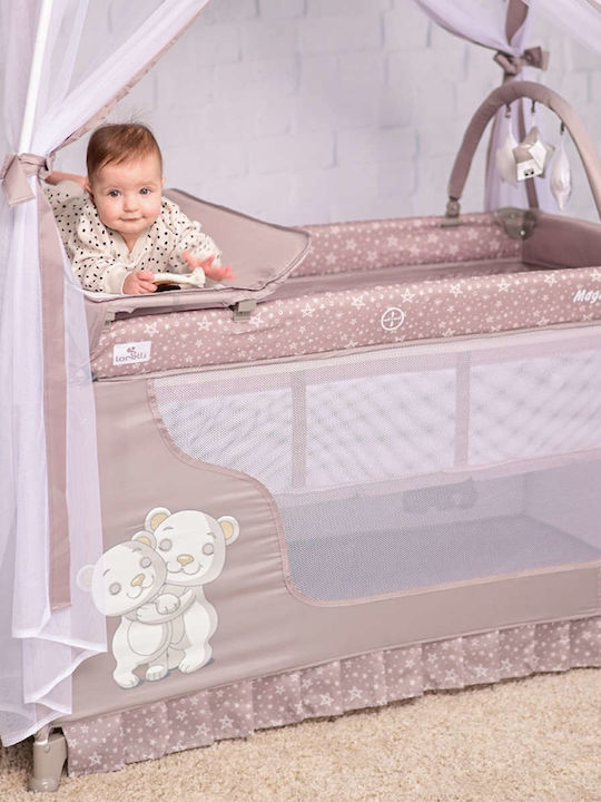 Lorelli Magic Sleep Playpen 2 Levels with Changing Table & Mattress Pink 172x68cm
