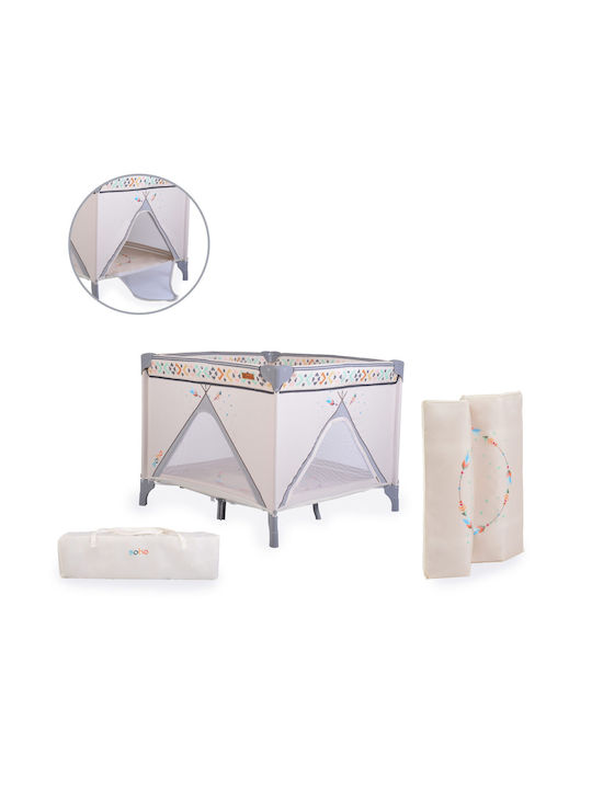 Cangaroo Boho Playpen with Mattress Beige 100x100cm