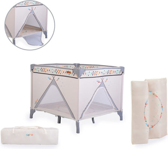 Cangaroo Boho Playpen with Mattress Beige 100x100cm