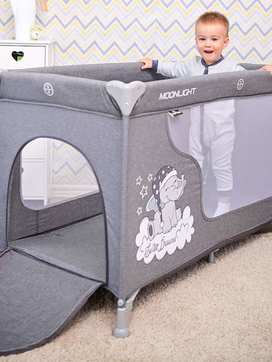 Lorelli Moonlight Playpen with Mattress Gray 126x70cm