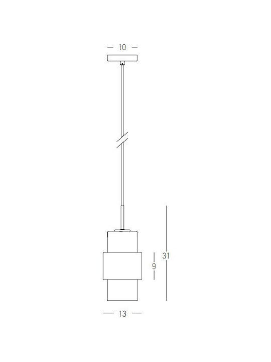 Zambelis Lights Adjustable Pendant Light Gold with Socket E27 13x31cm