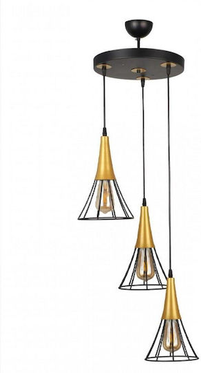Megapap Havana Pendant Light Black with Socket E27 30x30x112cm