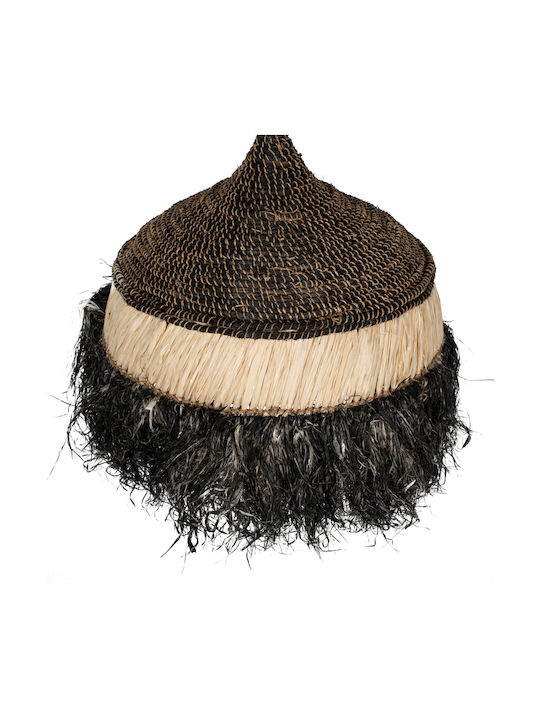 HomeMarkt Black Boho Ceiling Light with Rope for E27 Socket 50x50cm