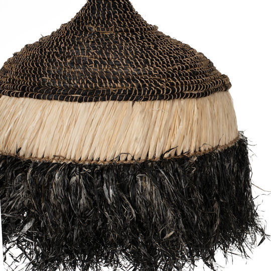 HomeMarkt Black Boho Ceiling Light with Rope for E27 Socket 50x50cm