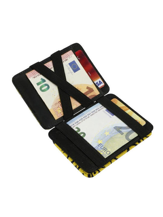 Δερμάτινο Ανδρικό Πορτοφόλι Καρτών με RFID Κίτρινο
