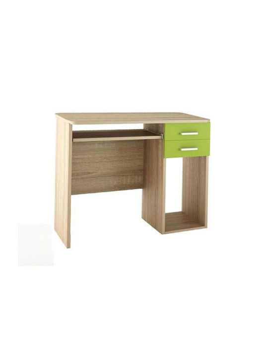No 8 Kinderschreibtisch aus Melamin Oak-Light Green 100x55x80cm