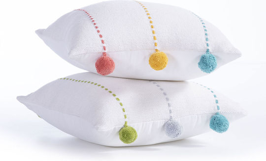Nef-Nef Homeware Παιδικό Διακοσμητικό Μαξιλάρι Life Line Aqua/Lime 35x35εκ.