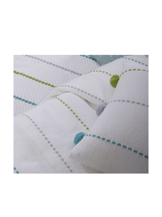 Nef-Nef Homeware Kids Decorative Pillow Life Line Aqua Lime 35x35cm