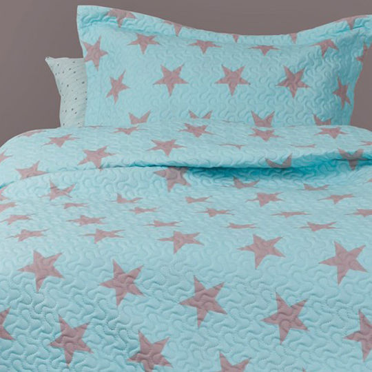 Melinen Star Σετ Παιδικές Μαξιλαροθήκες 50x70εκ. Aqua - Grey
