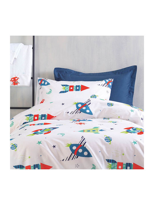 Rythmos Astronio Kids Cotton Pillowcase Set 50x70cm White 203-101-2323
