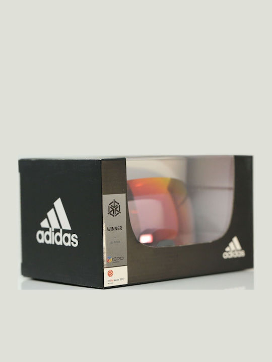 adidas Progressor C Μάσκα Σκι & Snowboard Ενηλίκων Μαύρη με Φακό σε Κόκκινο Χρώμα