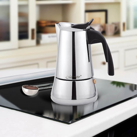 Maestro Stovetop Espresso Pot 4 Cups Inox Silver