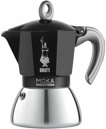 Bialetti Moka Induction 0.3L Кафеварка За Еспресо 6 Чаши Черна