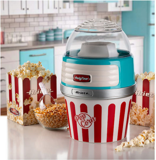 Ariete Pop Corn XL Party TIme Blue Popcorn Maker Hot Air 1100W