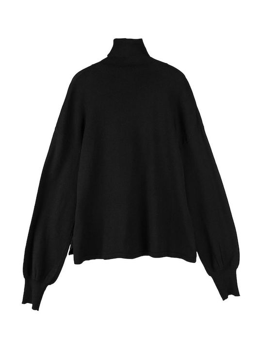 Losan Women's Long Sleeve Sweater Turtleneck Black