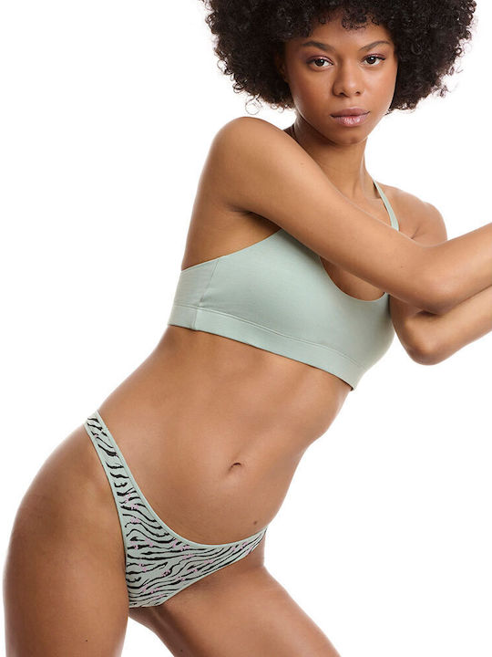Bamboo Women's String 2Pack Black/Mint