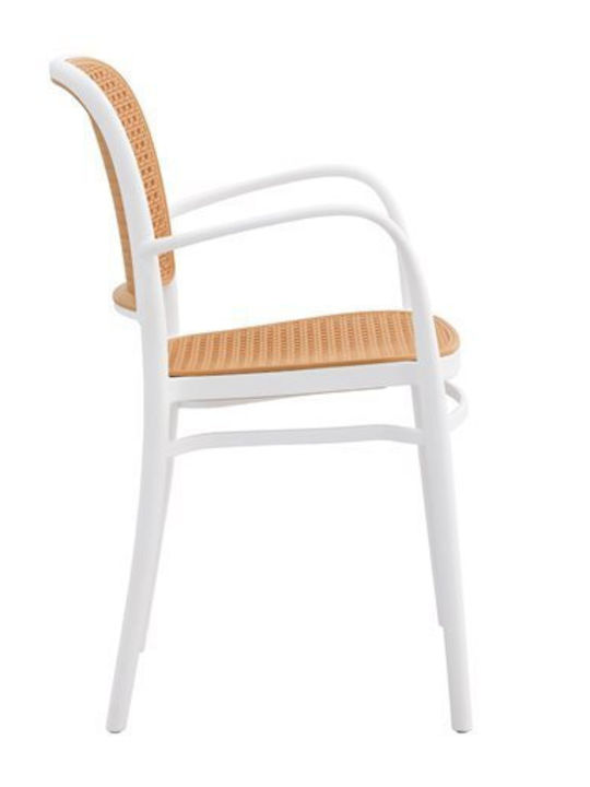 Outdoor Chair Polypropylene White 56x52.5x85.5cm