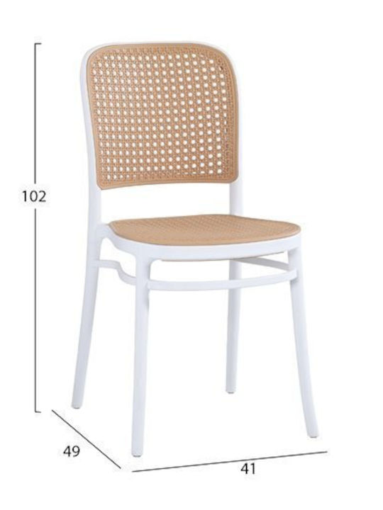 Scaun de exterior Polipropilenă Alb 41x49x102cm