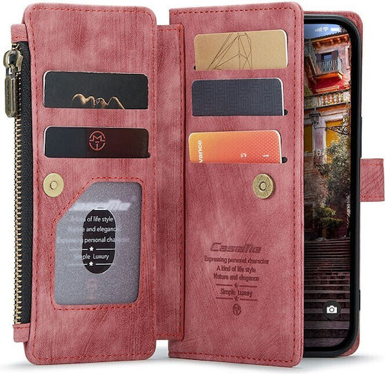 Caseme C30 Wallet Synthetic Leather Red (iPhone 14 Pro)