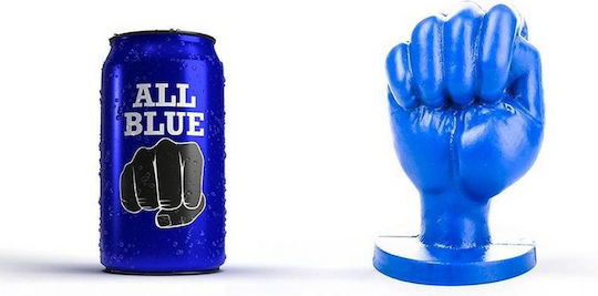 All Black All Blue Fist Dildo With Suction Cup Blue 13cm