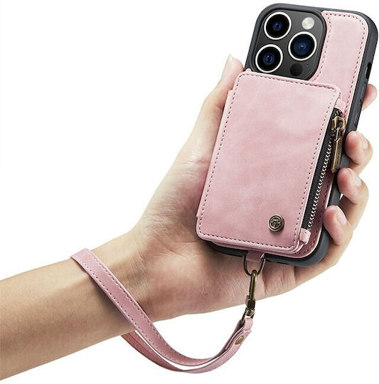 Caseme C20 Back Cover Πλαστικό με Υποδοχή για Κάρτες Ροζ (iPhone 14 Pro Max)