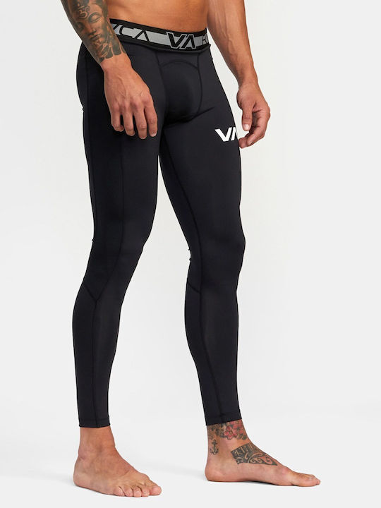 RVCA Herren Sportleggings Kompression Lang Schwarz