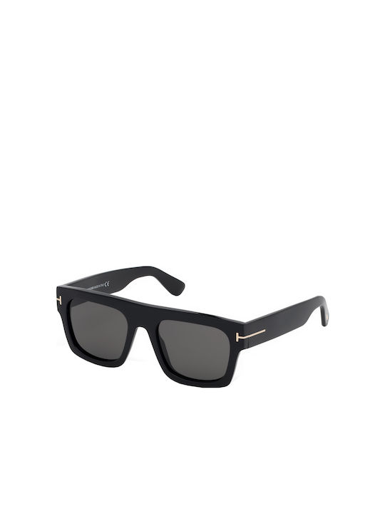 Tom Ford Men's Sunglasses with Black Plastic Frame and Black Lens TF0711 N 02A