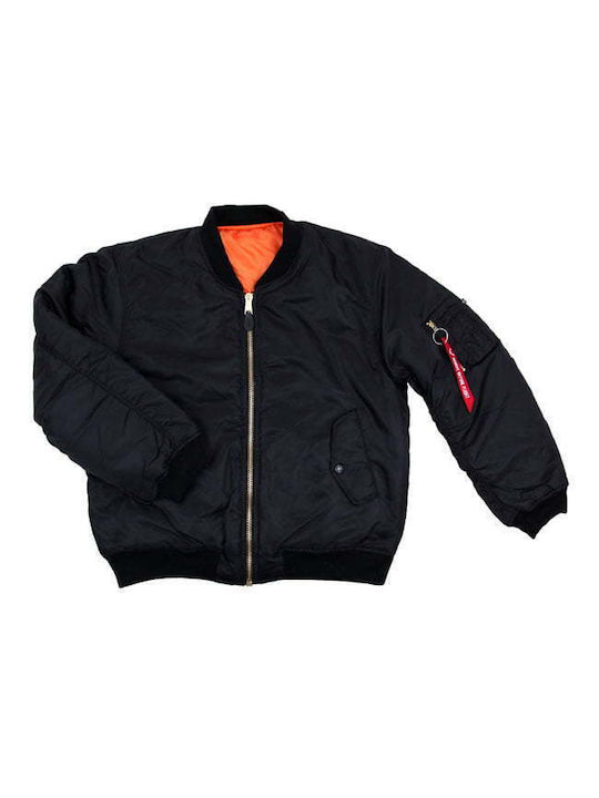 Men's Jacket MA-1 BOMBER FLIGHT JACKET BLACK Black