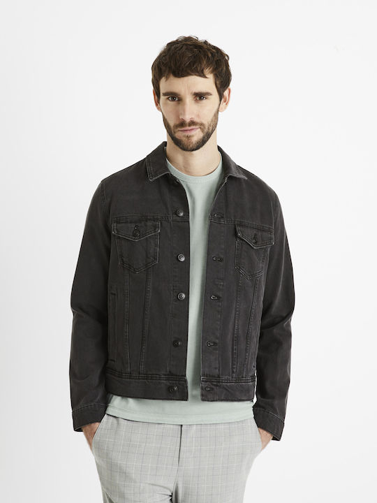 CELIO MENS JEAN JACKET DUDENS BLACK