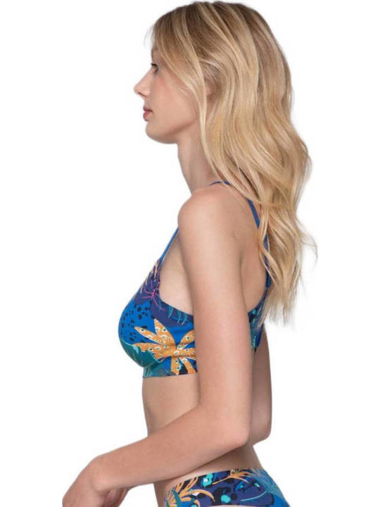 Every Wear Γυναικείο Μπουστάκι Blue Printed με Αφαιρούμενη Ενίσχυση