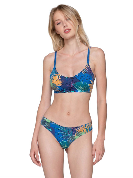Every Wear Γυναικείο Μπουστάκι Blue Printed με Αφαιρούμενη Ενίσχυση