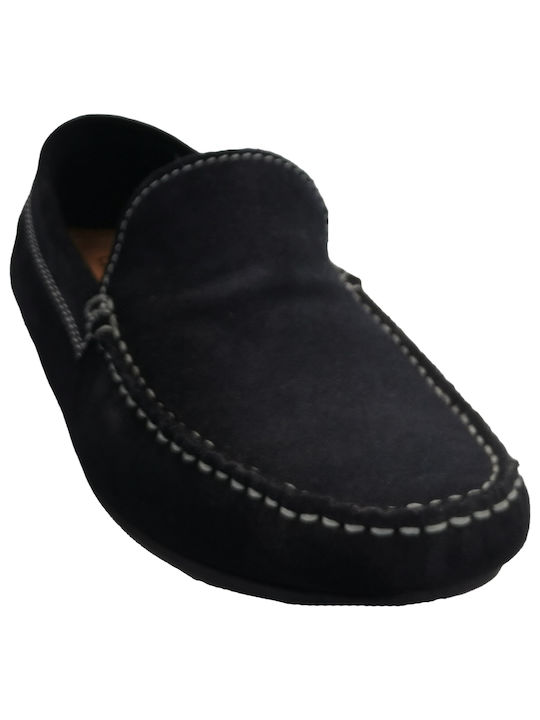 CANGURO MEN'S SUEDE MOCCASIN IN BLUE COLOR (M043-201-06)