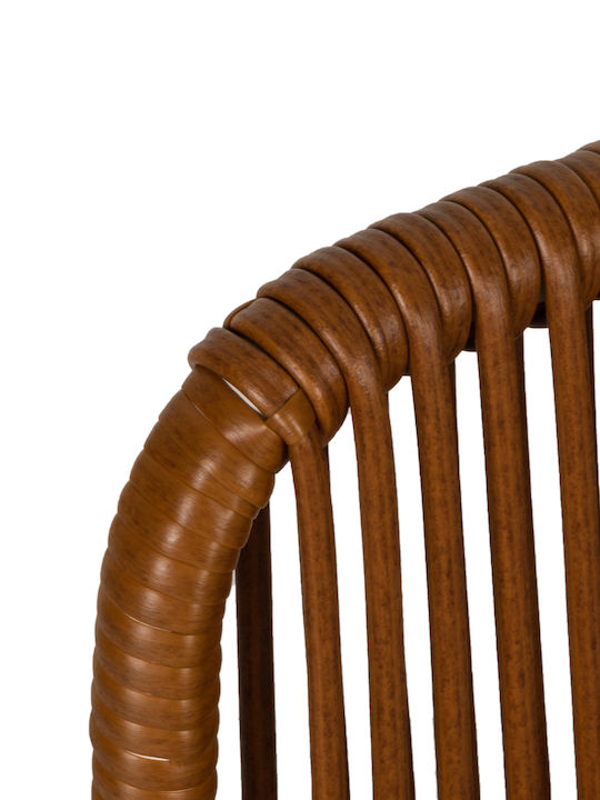 Fotoliu de Exterior Rattan Bluenile Alb / maro cu pernă 1buc 56x60x89cm.