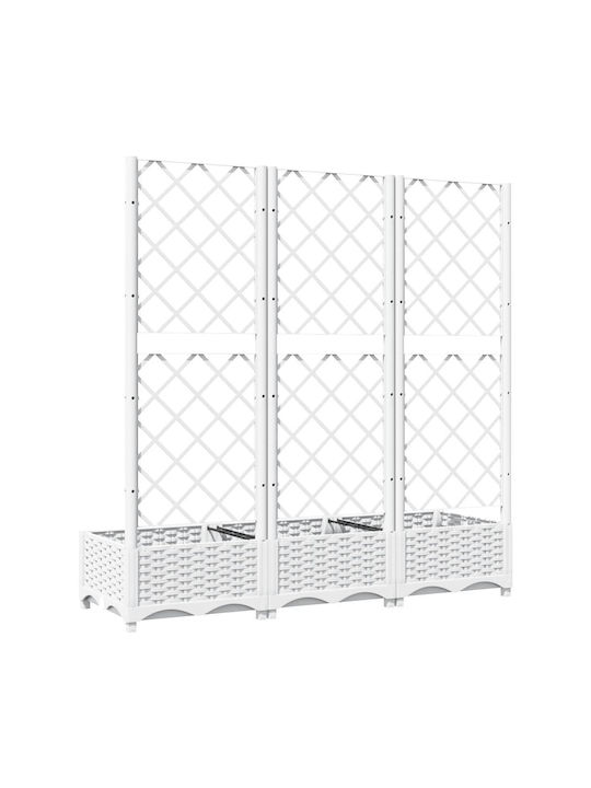 vidaXL Planter Box Plastic White 120x40x121.5cm.